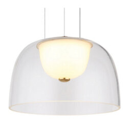 Luminosa Lighting Luminosa Jocky Dome Pendant Ceiling Light Brass-Coloured Clear Glass Shade Led 3000K - thumbnail 3