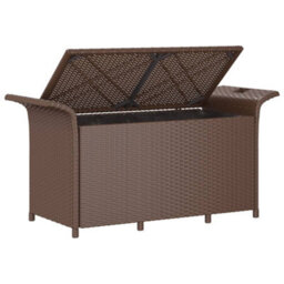 Berkfield Durable Garden Bench With Cushion Brown 116X46X57 Cm Poly Rattan - thumbnail 5