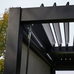 Sweeek - Louvered Pergola Aluminium And Steel 4 X 3M Black  - Palace - thumbnail 8