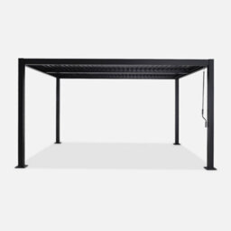 Sweeek - Louvered Pergola Aluminium And Steel 4 X 3M Black  - Palace - thumbnail 2