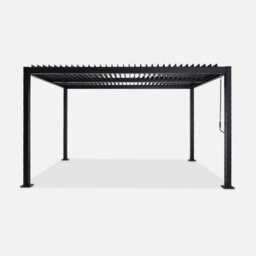 Sweeek - Louvered Pergola Aluminium And Steel 4 X 3M Black  - Palace - thumbnail 3