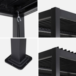 Sweeek - Louvered Pergola Aluminium And Steel 4 X 3M Black  - Palace - thumbnail 5