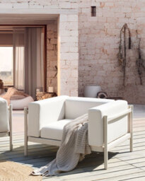 Beliani Set Of 2 Garden Armchairs Ferretti Light Beige - thumbnail 2