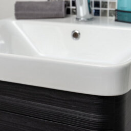 Plum&clay Emery Textured Black Floor Standing Bathroom Vanity Unit & Basin Set With Chrome Handles (W)50Cm (H)86Cm - thumbnail 6