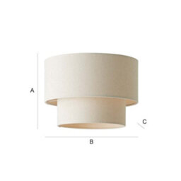 Valuelights Jodie Two Tier Natural Linen Ceiling Drum Lamp Shade (D)30Cm - thumbnail 7
