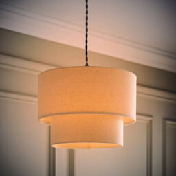 Valuelights Jodie Two Tier Natural Linen Ceiling Drum Lamp Shade (D)30Cm - thumbnail 3