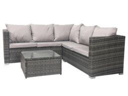 Hortus Alivio 5 Seater Rattan Sofa Set, Pe Rattan Garden Furniture Set With Coffee Table, Anti-Uv Cushions For Indoor Outdoor - thumbnail 2
