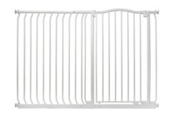 Safetots Extra Tall Curved Top Safety Gate, 134Cm - 143Cm, Matt White, Extra Tall 100Cm In Height, Pressure Fit Stair Gate - thumbnail 1