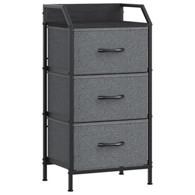 Feonase 3-Drawer Chest Of Drawers With Metal Frame & Top Back Shelf - Modern Fabric Storage Cabinet For Bedroom, Living Room