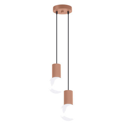 Sollux Lighting Halo Aluminum/glass Mocca 2 Lights Modern Pendant Lamps - image 1