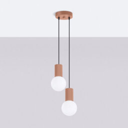 Sollux Lighting Halo Aluminum/glass Mocca 2 Lights Modern Pendant Lamps - thumbnail 2