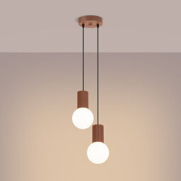 Sollux Lighting Halo Aluminum/glass Mocca 2 Lights Modern Pendant Lamps - thumbnail 3