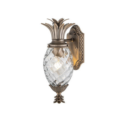 Luminosa Lighting Elstead Plantation 1 Light Small Outdoor Wall Lantern Burnished Bronze Ip44 - image 1
