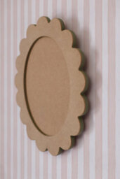 Wall Mounted Decorative Oval Scallop Plate/plaque - Paintable - 35Cm X 29Cm X 1.9Cm Mdf - Hello Nook - thumbnail 3