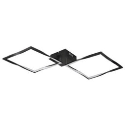 Luminosa Lighting Luminosa Maxxy Integrated Led Semi Flush Ceiling Light Matt Black 2X Led 3000K - thumbnail 2
