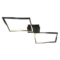 Luminosa Lighting Luminosa Maxxy Integrated Led Semi Flush Ceiling Light Matt Black 2X Led 3000K - thumbnail 3