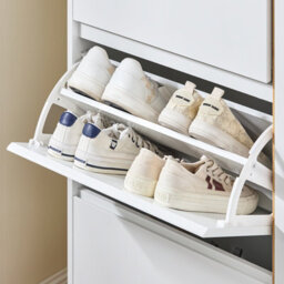 Sobuy Fsr189-Nw, Shoe Cabinet Shoe Storage Cupboard With 3 Flip-Drawers 1 Cupboard ,w80Xd34Xh122.1 - thumbnail 5
