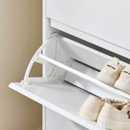 Sobuy Fsr189-Nw, Shoe Cabinet Shoe Storage Cupboard With 3 Flip-Drawers 1 Cupboard ,w80Xd34Xh122.1 - thumbnail 6