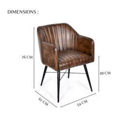 Real Genuine Leather Kitchen Dining Chair Tan Brown 76Cm High X 54Cm Wide X 61Cm Seat Height 49Cm Deep Only Legs To Attach - thumbnail 6