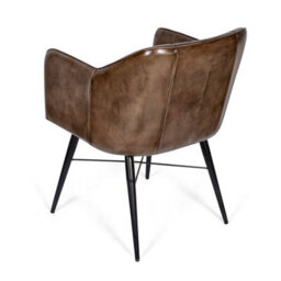 Real Genuine Leather Kitchen Dining Chair Tan Brown 76Cm High X 54Cm Wide X 61Cm Seat Height 49Cm Deep Only Legs To Attach - thumbnail 3