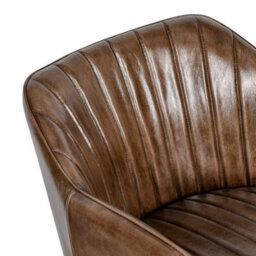 Real Genuine Leather Kitchen Dining Chair Tan Brown 76Cm High X 54Cm Wide X 61Cm Seat Height 49Cm Deep Only Legs To Attach - thumbnail 4