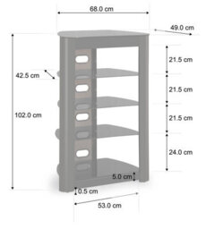 Centurion Supports Zinnia 5-Shelf Black Glass With Gloss Black Fascia Flat Screen Tv/hi-Fi/av Rack Glass Stand - thumbnail 6