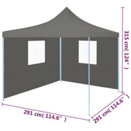 Berkfield Foldable Party Tent Pop-Up With 2 Sidewalls 3X3 M Anthracite - thumbnail 9
