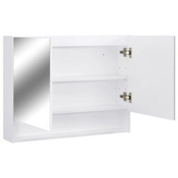 Walplus Led Bathroom Mirror Cabinet White 80X15X60 Cm Mdf - thumbnail 5
