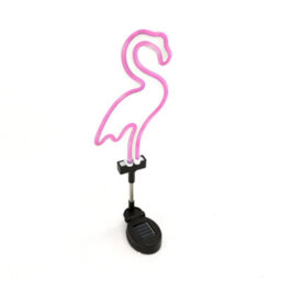 Gardenwize Solar Powered Led Light Up Neon Pink Flamingo Garden Light Walkway Pathway Patio Decorative Light - thumbnail 1