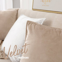 Deconovo Set Of 2 Velvet Outdoor Sofa Decorative Cushion Covers For Bedroom Decorative Bed Cushion 40 X 40 Cm Light Taupe - thumbnail 5