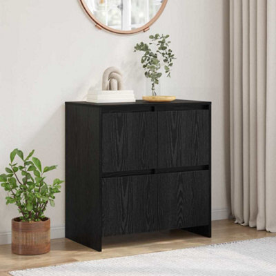 Berkfield Sideboard Black Oak 70 X 41 X 75 Cm Engineered Wood - image 1
