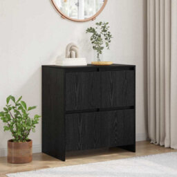 Berkfield Sideboard Black Oak 70 X 41 X 75 Cm Engineered Wood