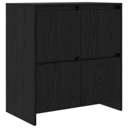 Berkfield Sideboard Black Oak 70 X 41 X 75 Cm Engineered Wood - thumbnail 2