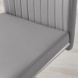 Furniturebox Uk 4 Seater Dining Set - Imperia White High Gloss Dining Table And Chairs - 4 Grey Lorenzo Chrome Dining Chairs - thumbnail 6