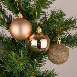 Shatchi 50mm/9Pcs Christmas Baubles Shatterproof Champagne Gold,tree Decorations - thumbnail 2