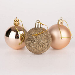 Shatchi 50mm/9Pcs Christmas Baubles Shatterproof Champagne Gold,tree Decorations - thumbnail 1