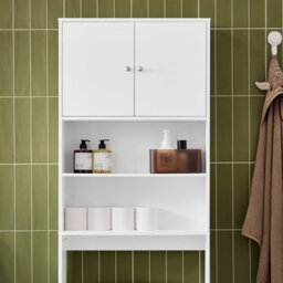 Sobuy Bzr165-W, Over Toilet Cabinet Bathroom Space Saver Bathroom Storage Cabinet Cupboard,white,w65Xd19.6Xh181 - thumbnail 4