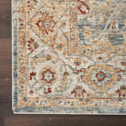 Blue Traditional Bordered Geometric Easy To Clean Rug For Dining Room Bed Room And Living Room-282Cm X 383Cm - thumbnail 5