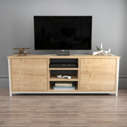 Decorotika Otis Tv Stand For Tv's Up To 63 Inch Gold And Anthracite