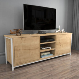 Decorotika Otis Tv Stand For Tv's Up To 63 Inch Gold And Anthracite - thumbnail 2