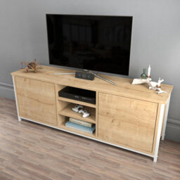 Decorotika Otis Tv Stand For Tv's Up To 63 Inch Gold And Anthracite - thumbnail 3