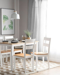 Beliani Set Of 2 Dining Chairs Georgia Wood White - thumbnail 2