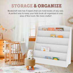 Book Shelf Wooden Storage Rack Organizer Bookcase Bookshelf Stand - thumbnail 5
