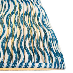 Loops Elegant 25Cm Handcrafted Marlin Blue Tapered Cylinder Lamp Shade - thumbnail 2