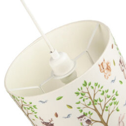 Happy Homewares Cute Woodland Animals Round Lamp Shade In Cotton Fabric - Foxes Owls Rabbits - thumbnail 5