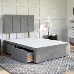 Divan Base Direct Wool Clay Platform Top Divan Bed Base 4Ft6 Double With 2 End Drawers + Arezzo Strutted Headboard - thumbnail 2