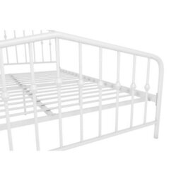 King Size Bed Frame Bedstead In White Metal - thumbnail 3