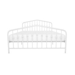 King Size Bed Frame Bedstead In White Metal - thumbnail 4