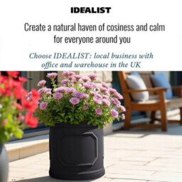 Idealist™ (Dia) 26Cm Plant Pot, Charcoal Grey Reinforced Stone Chelsea Planter, Cylinder Planter, Outdoor Plant Pot W30 H30 Cm - thumbnail 9