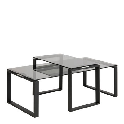 Furniture To Go Katrine Coffee Table Set With Smoked Glass Top - image 1